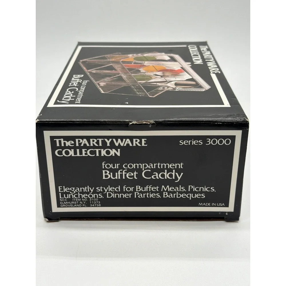 The Partyware Collection Clear Acrylic 4 Compartment Buffet Caddy Series 3000